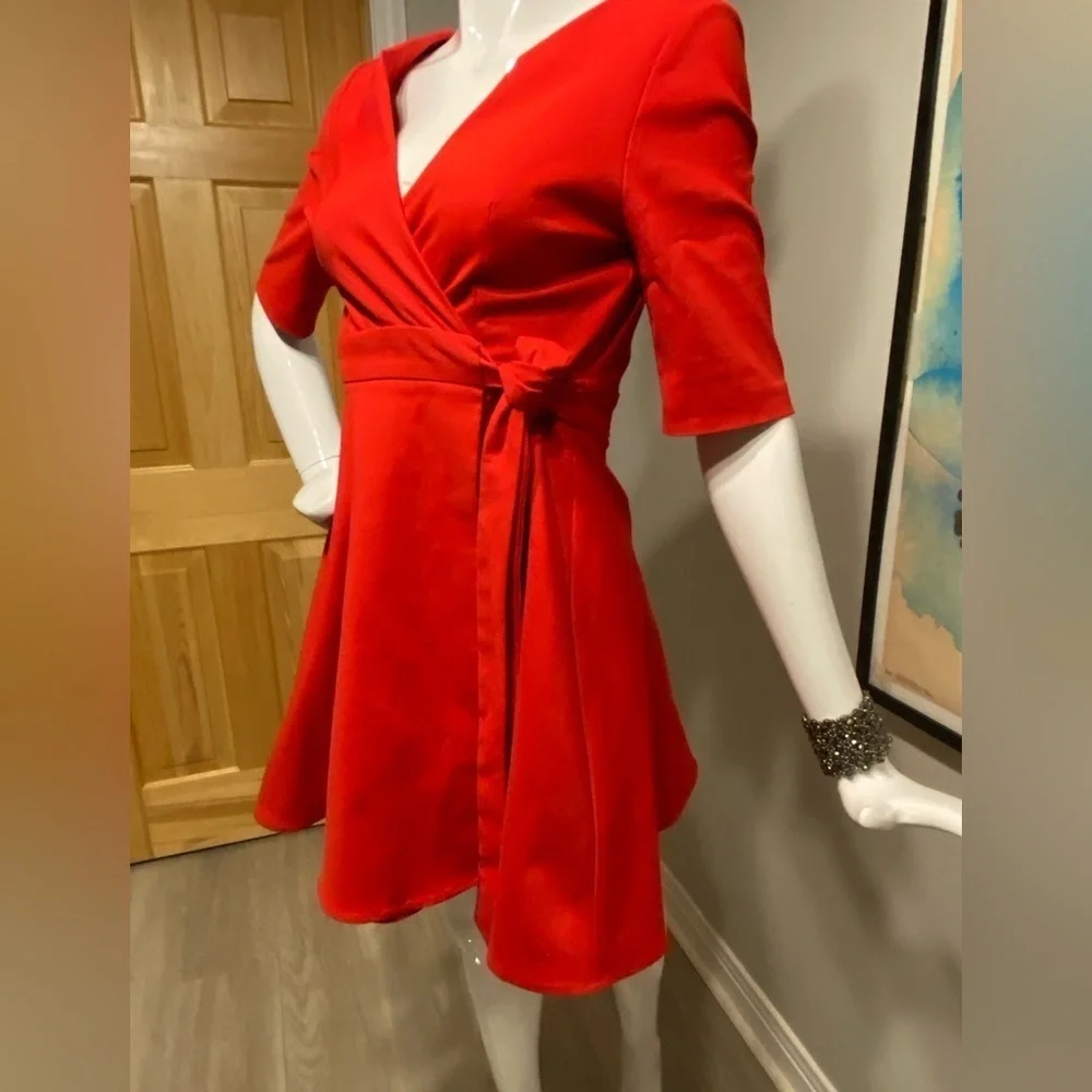 Zara | Red wrap dress | size S | NWT - Picture 3 of 9